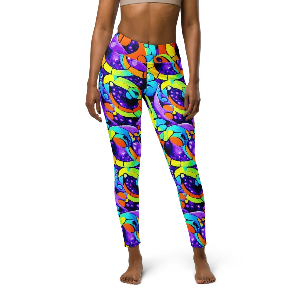 Vivid Collision on Yoga Leggings — Front