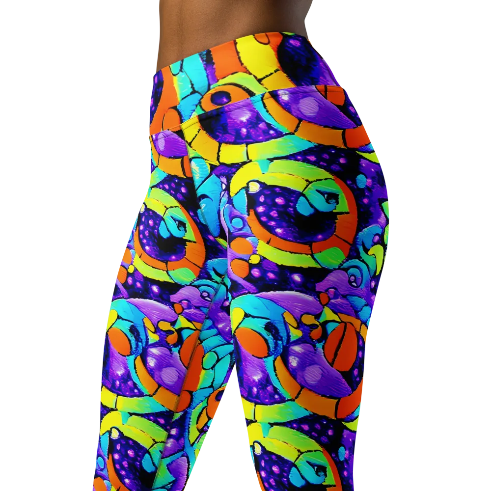 Vivid Collision on Yoga Leggings — Left Front