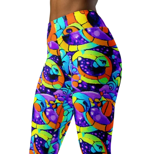 Vivid Collision on a Yoga Leggings