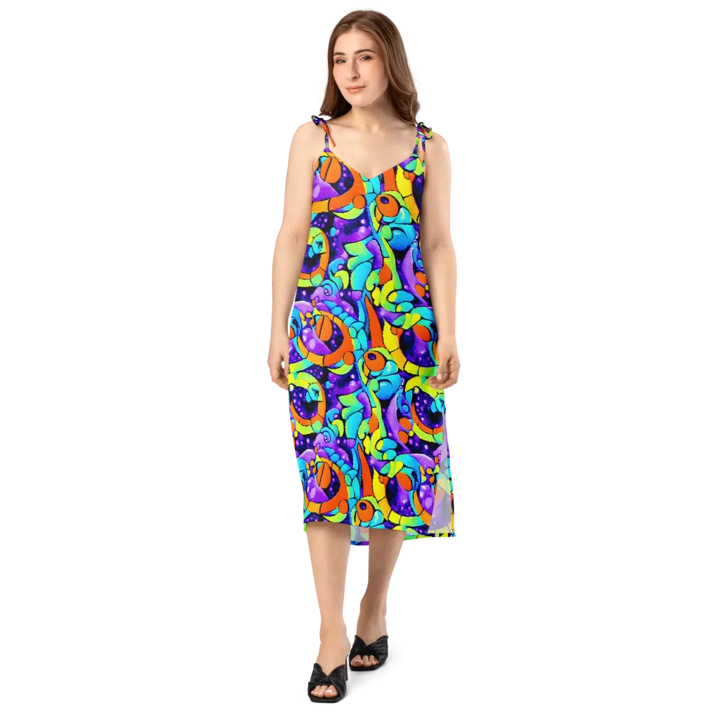 Vivid Collision on Slip Dress — Front