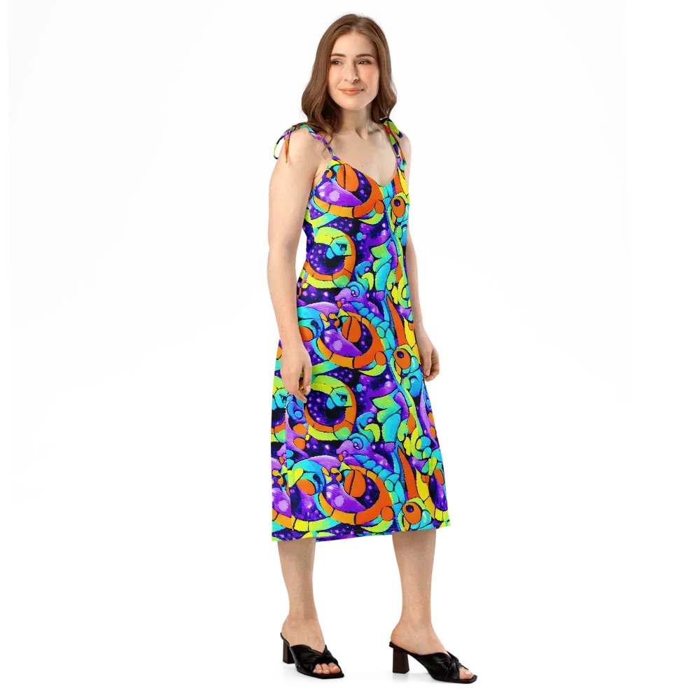 Vivid Collision on Slip Dress — Right Front