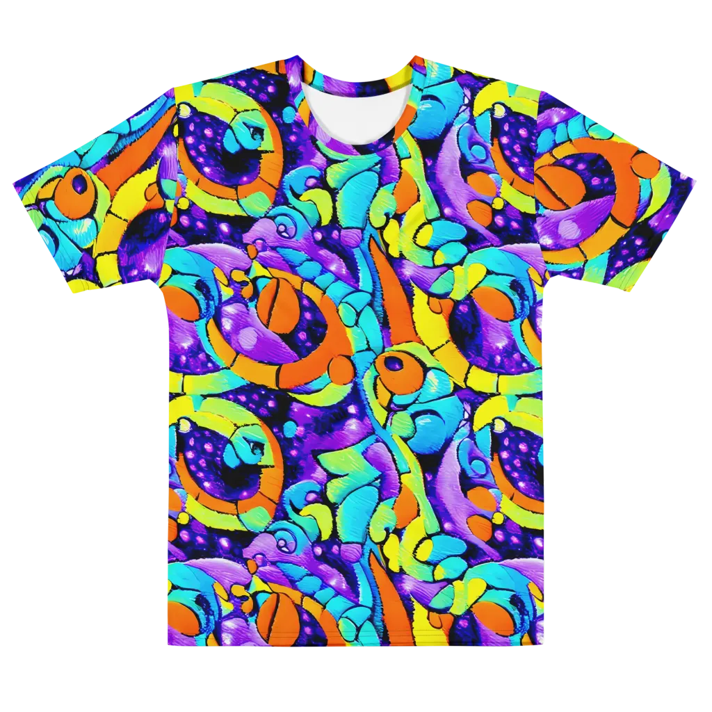Vivid Collision on Men's Cotton Crew Neck T-Shirt — Front