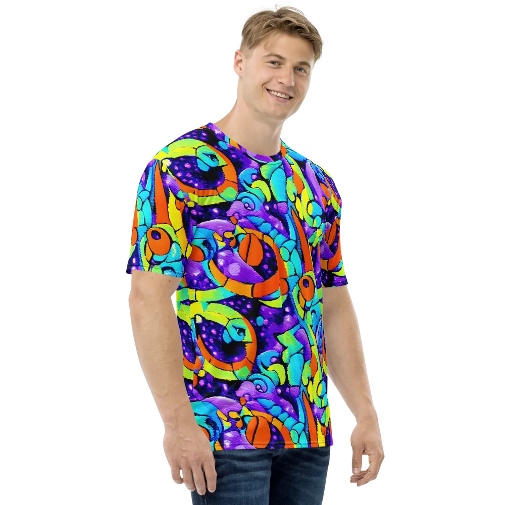Vivid Collision on Men's Crew Neck T-Shirt — Right