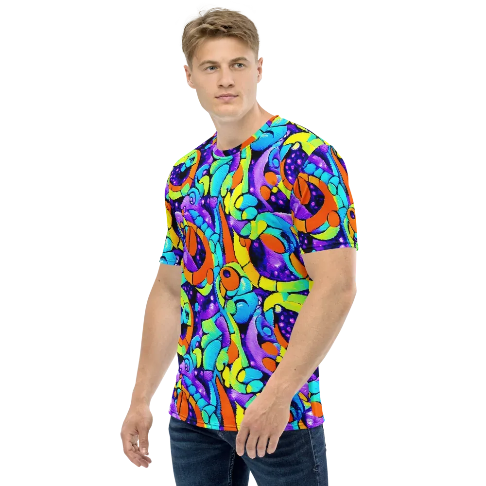 Vivid Collision on Men's Crew Neck T-Shirt — Left
