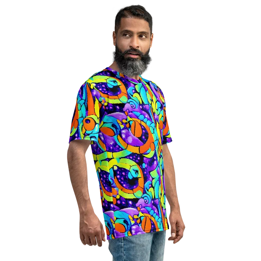 Vivid Collision on Men's Crew Neck T-Shirt — Right