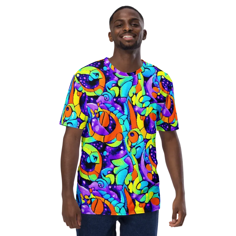 Vivid Collision on Men's Crew Neck T-Shirt — Front