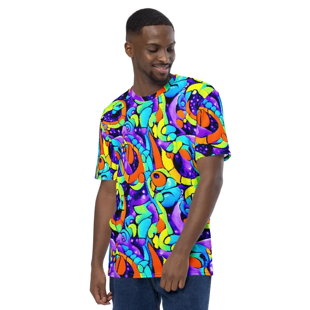 Vivid Collision on Men's Crew Neck T-Shirt — Left