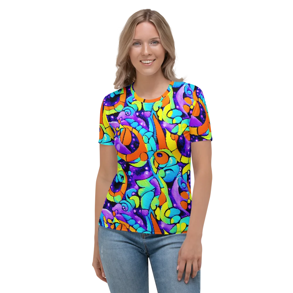 Vivid Collision on Women's Crew Neck T-Shirt — Front