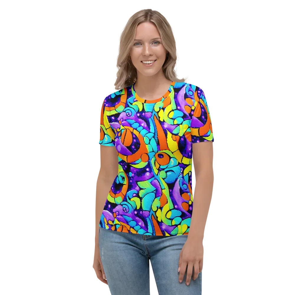 Vivid Collision on Women's Crew Neck T-Shirt — Front