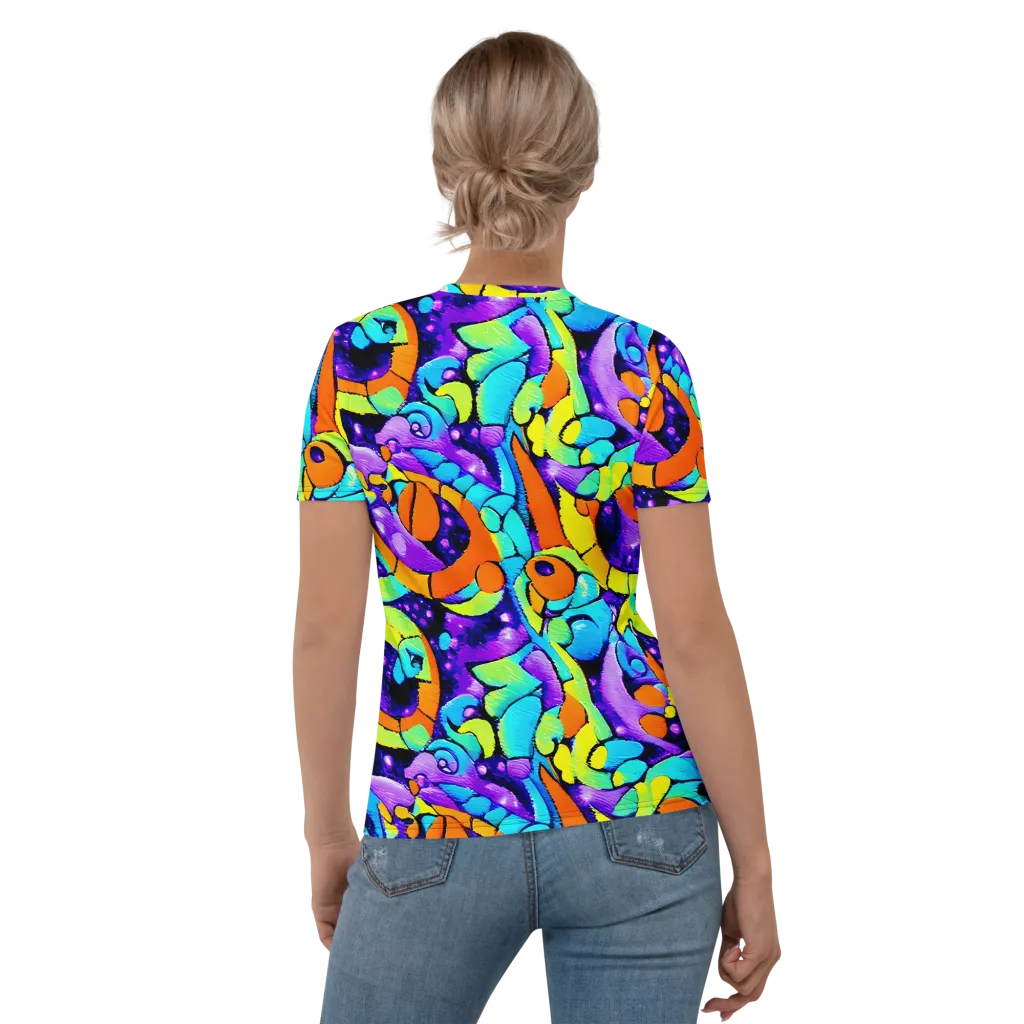 Vivid Collision on Women's Crew Neck T-Shirt — Back