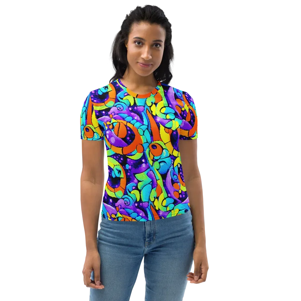 Vivid Collision on Women's Crew Neck T-Shirt — Front