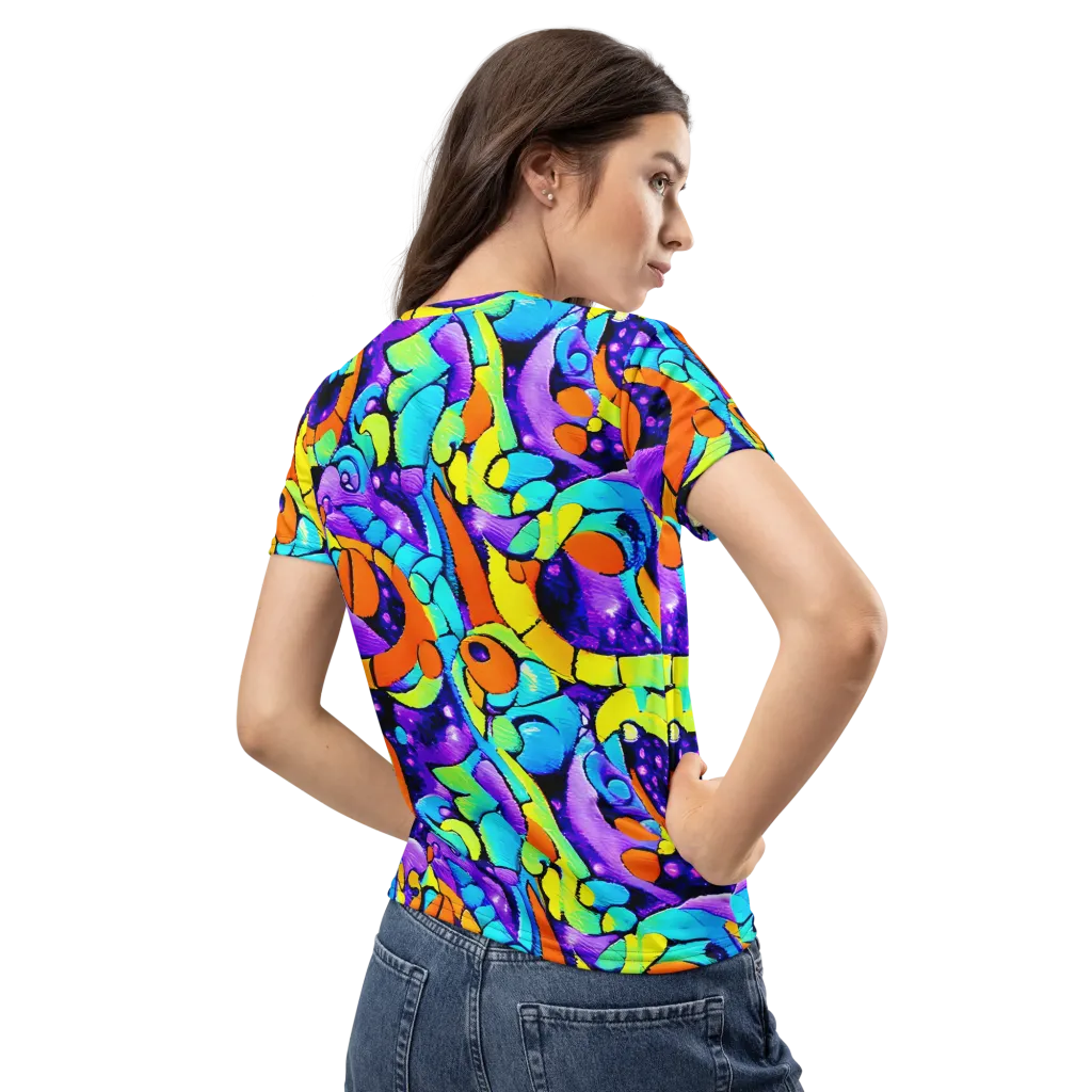 Vivid Collision on Women's Crew Neck T-Shirt — Back