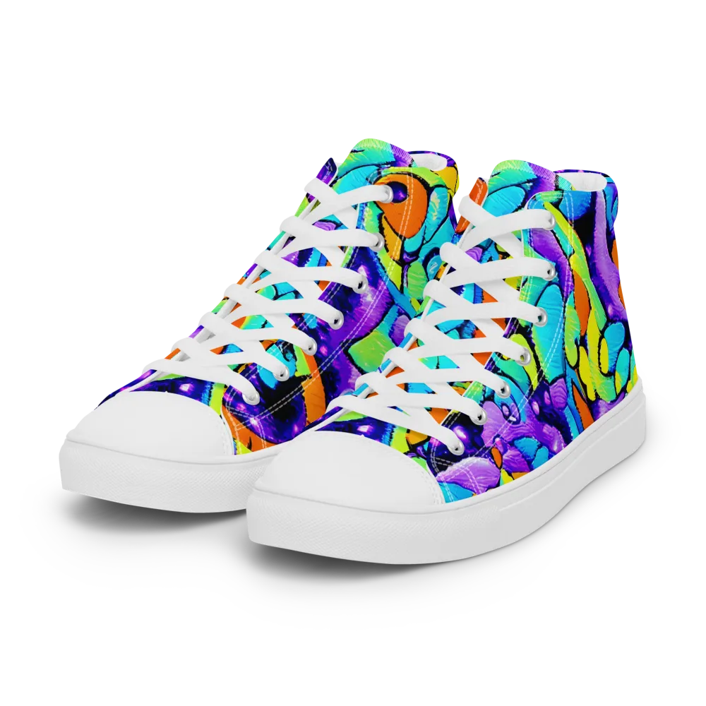 Vivid Collision on Women's High Top Canvas Shoes — Left Front
