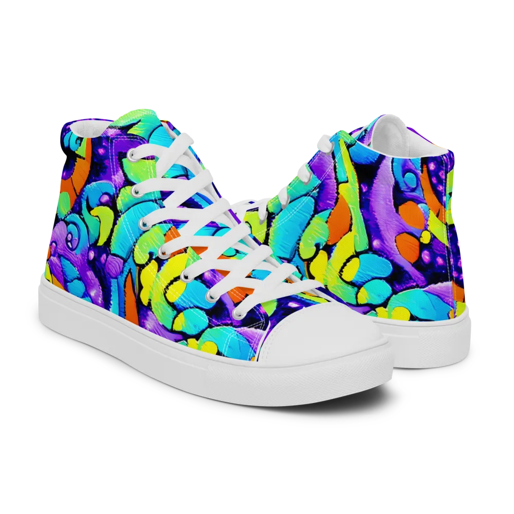 Vivid Collision on Women's High Top Canvas Shoes — Right