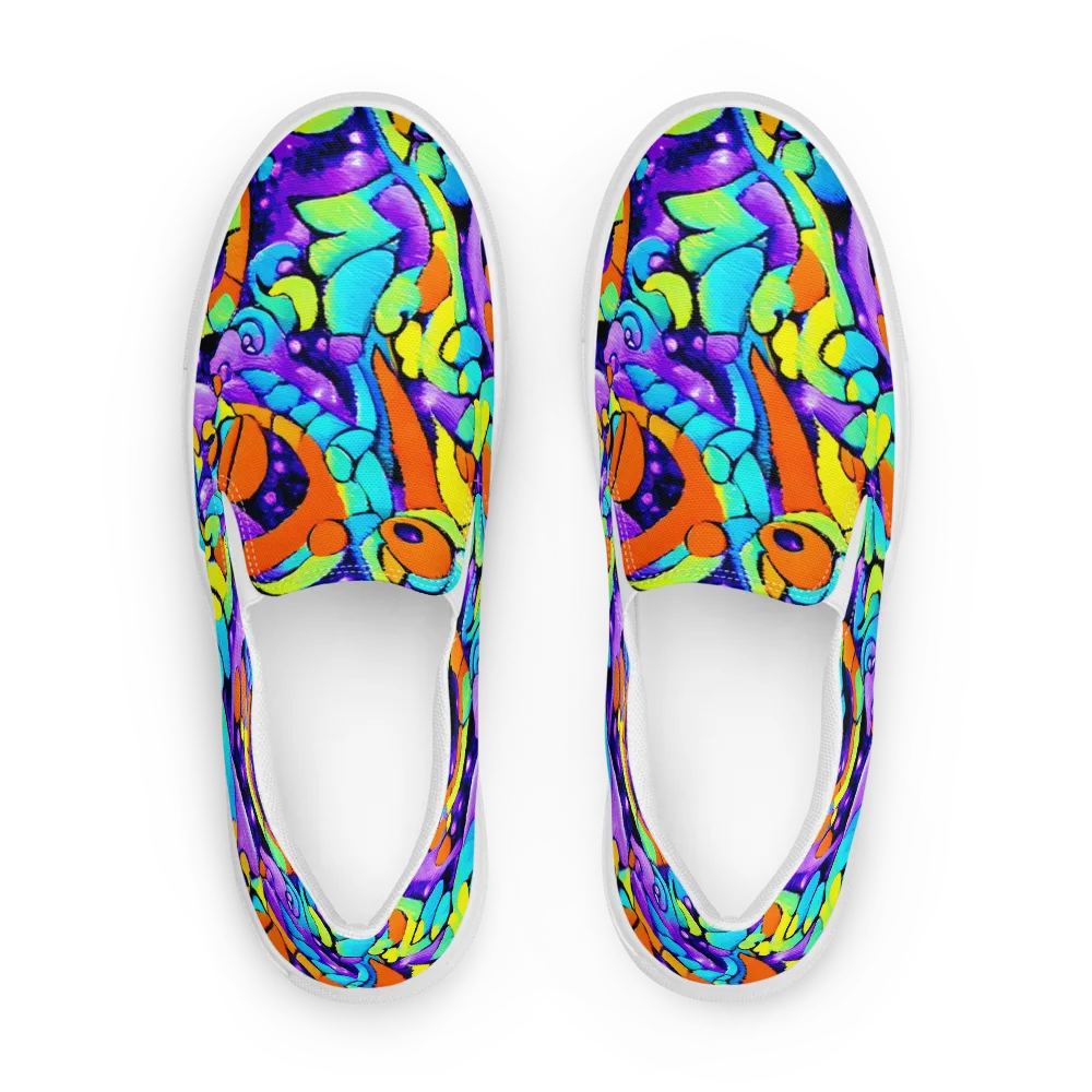 Vivid Collision on Men's Slip-On Canvas Shoes — Front
