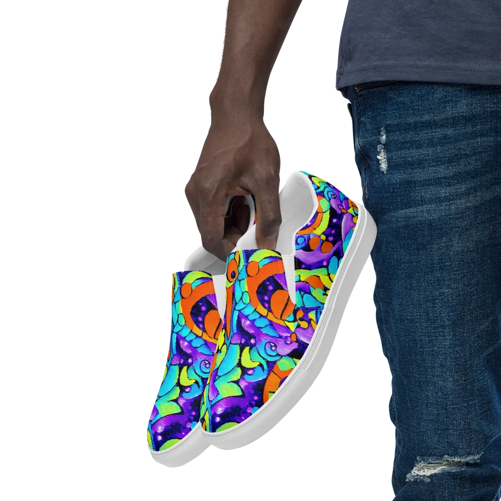 Vivid Collision on Men's Slip-On Canvas Shoes — Left Front