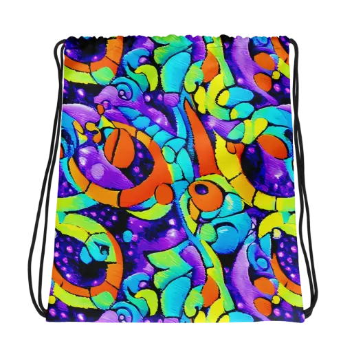 Vivid Collision on a Drawstring Bag