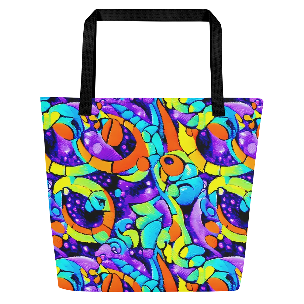 Vivid Collision on Large Tote Bag W/ Pocket — Front