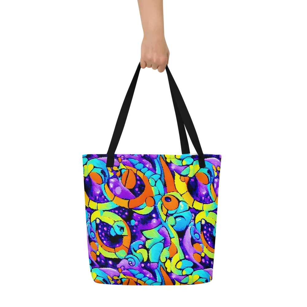 Vivid Collision on Large Tote Bag W/ Pocket — Front