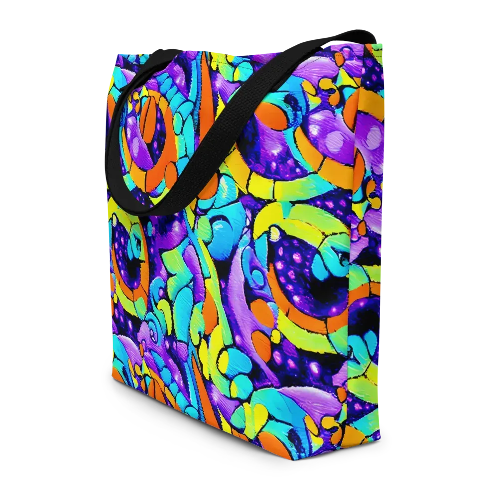 Vivid Collision on Large Tote Bag W/ Pocket — Front