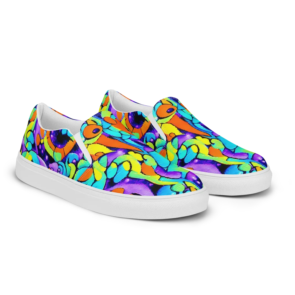 Vivid Collision on Women's Slip-On Canvas Shoes — Right Front