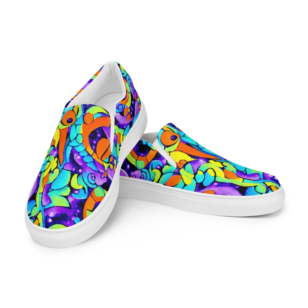 Vivid Collision on Women's Slip-On Canvas Shoes — Left Front