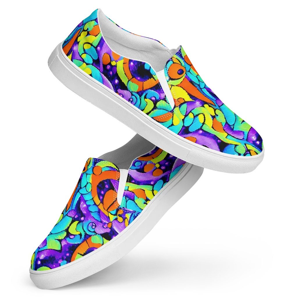Vivid Collision on Women's Slip-On Canvas Shoes — Front