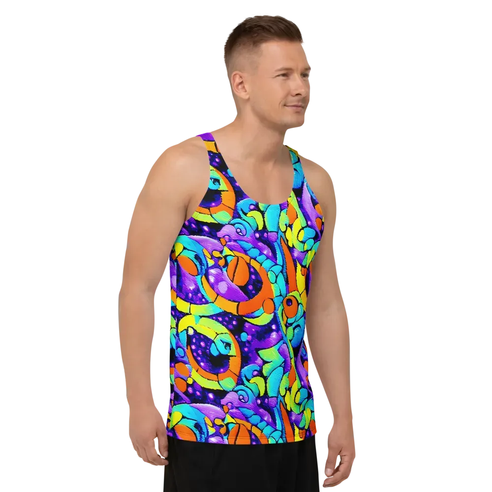 Vivid Collision on Men's Tank Top — Right Front