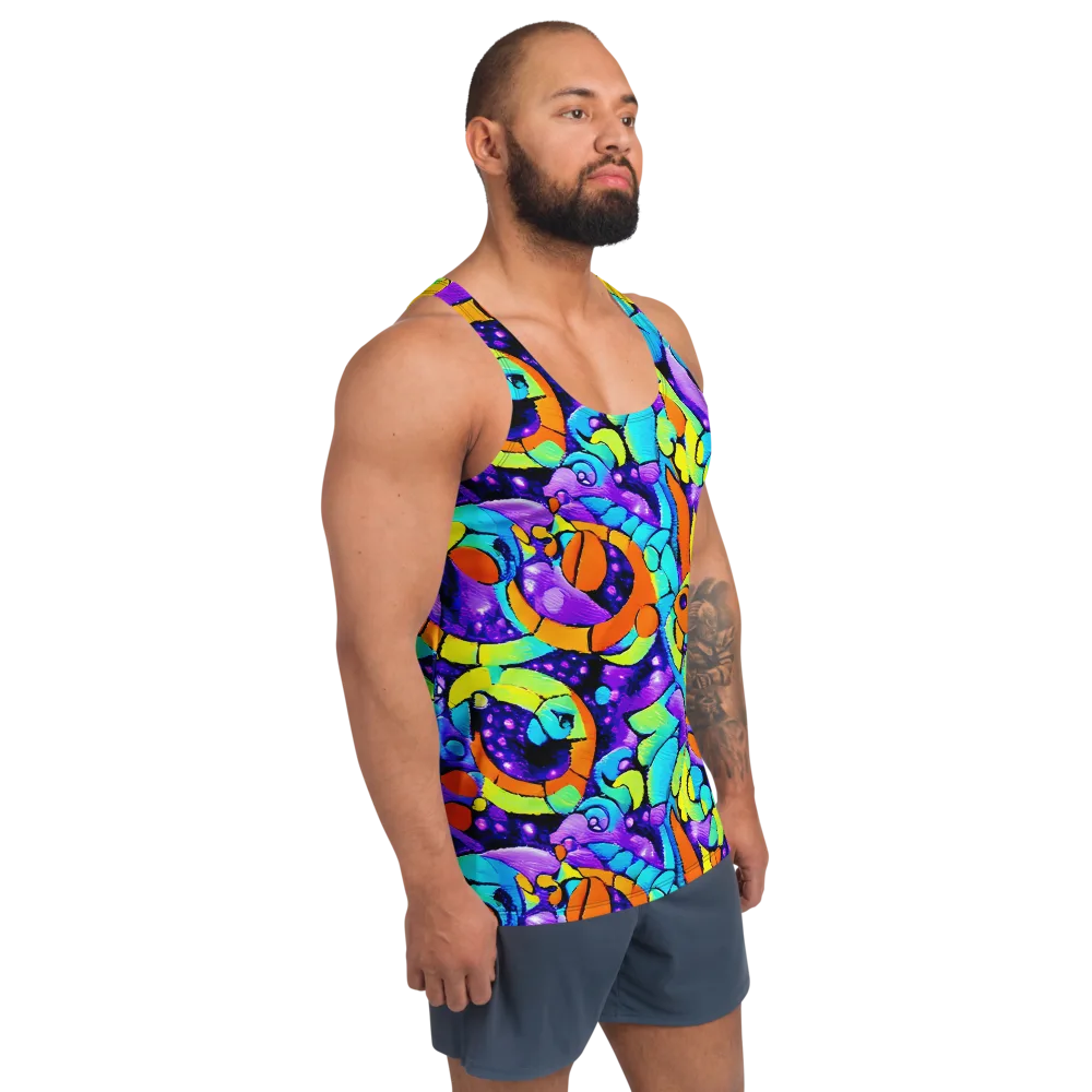 Vivid Collision on Men's Tank Top — Right Front