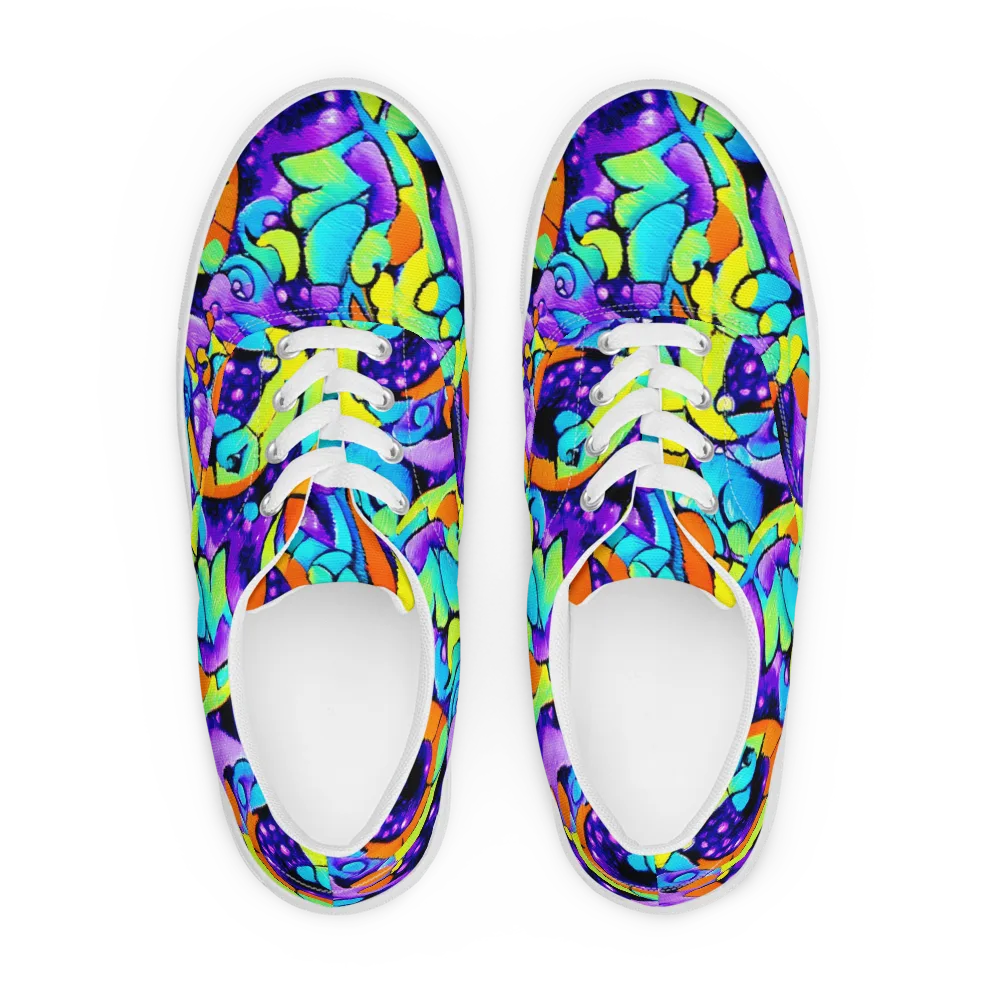 Vivid Collision on Men's Lace-Up Canvas Shoes — Front