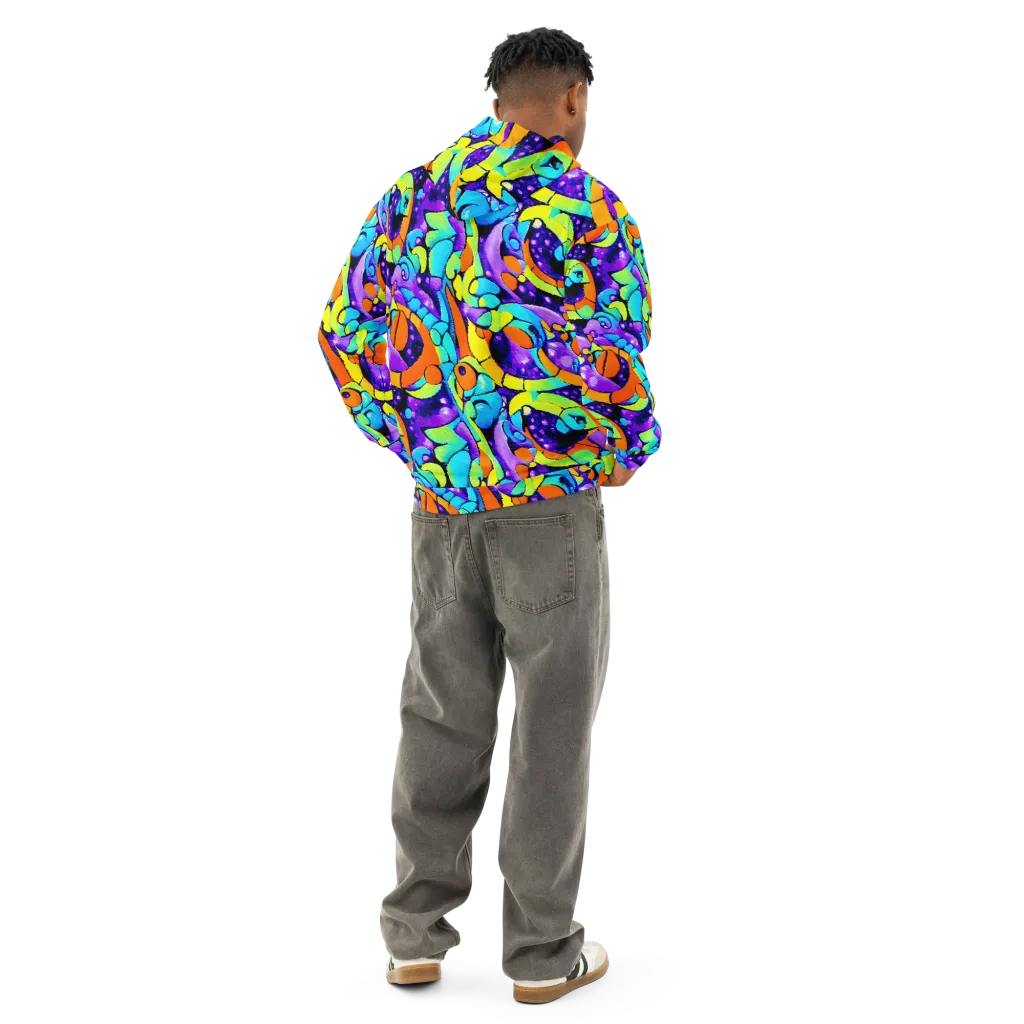 Vivid Collision on Cotton Hoodie — Back