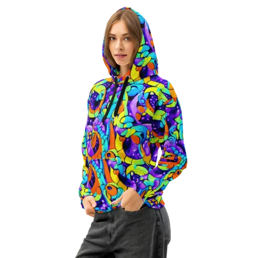 Vivid Collision on a Cotton Hoodie