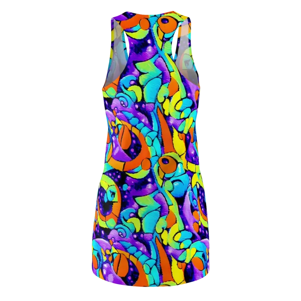 Vivid Collision on Racerback Dress — Back