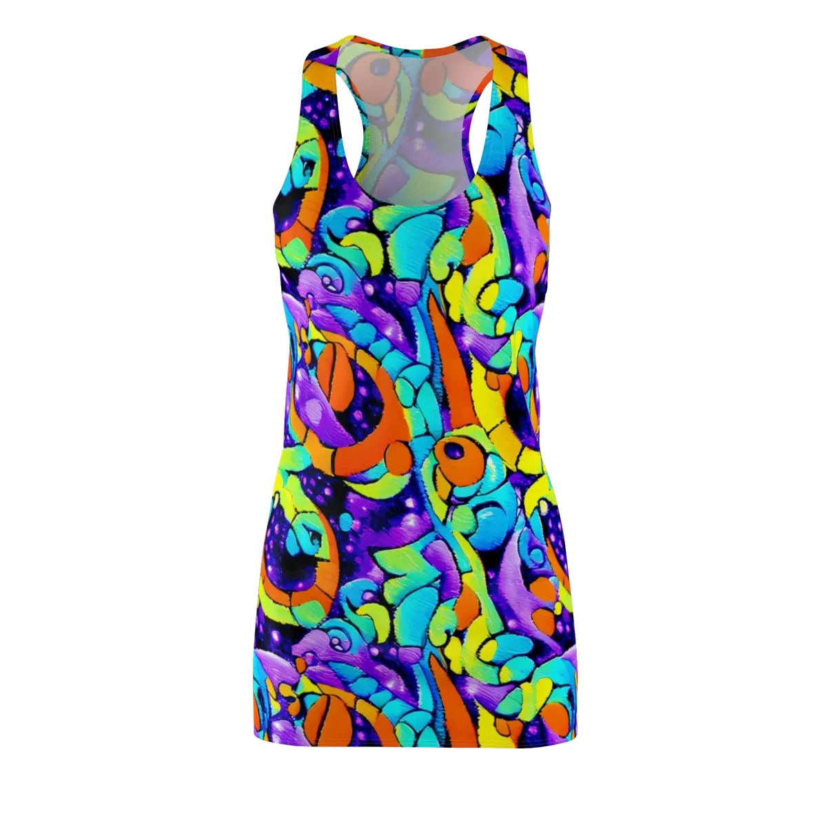 Vivid Collision on Racerback Dress — Front