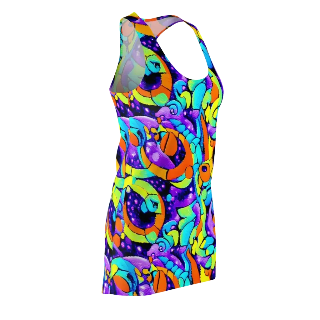 Vivid Collision on Racerback Dress — Front Side