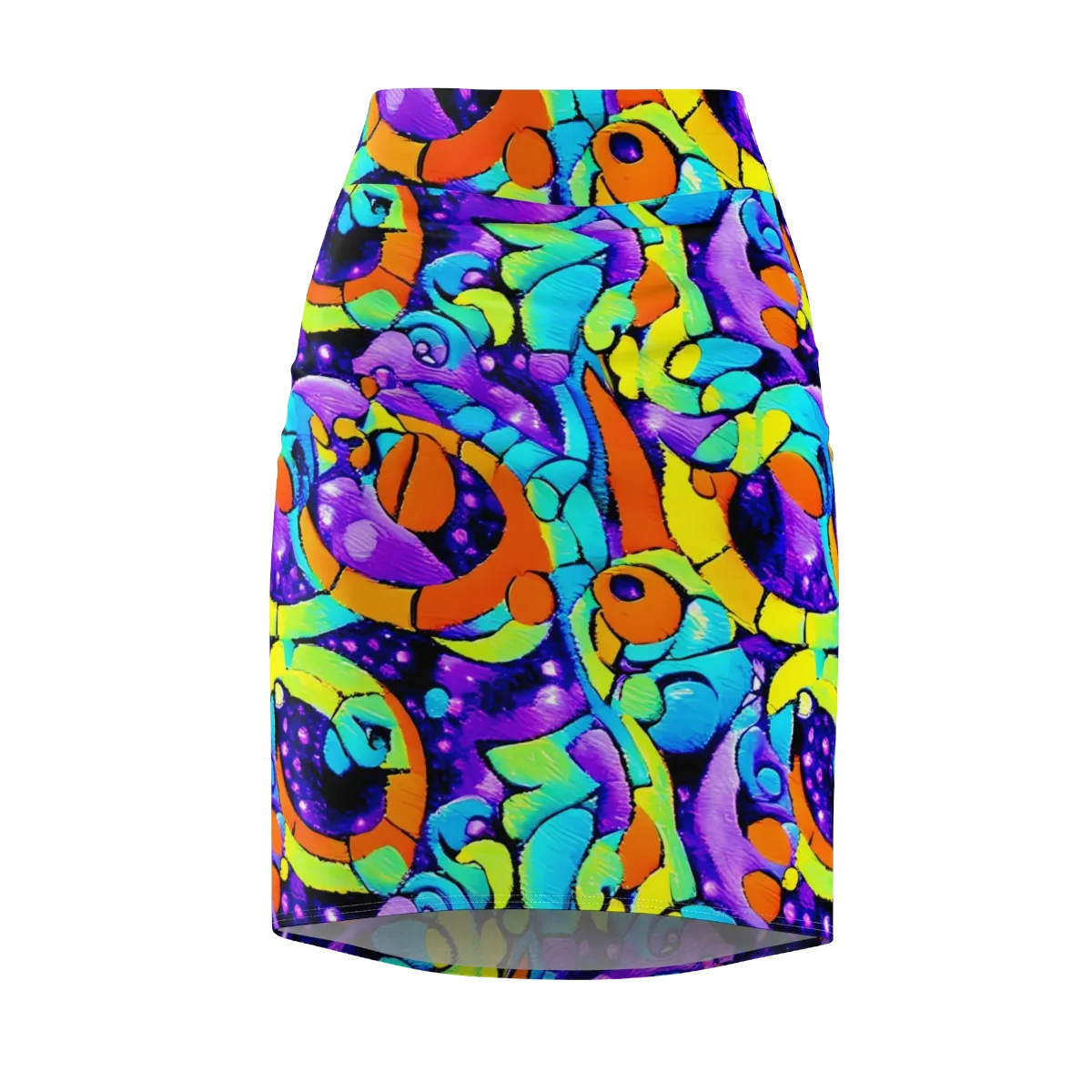 Vivid Collision on Pencil Skirt — Front