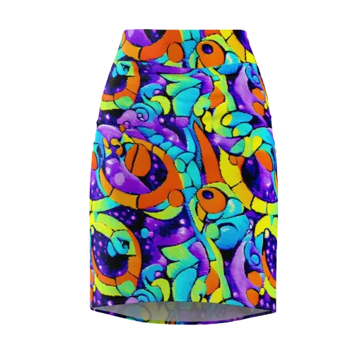 Vivid Collision on a Pencil Skirt