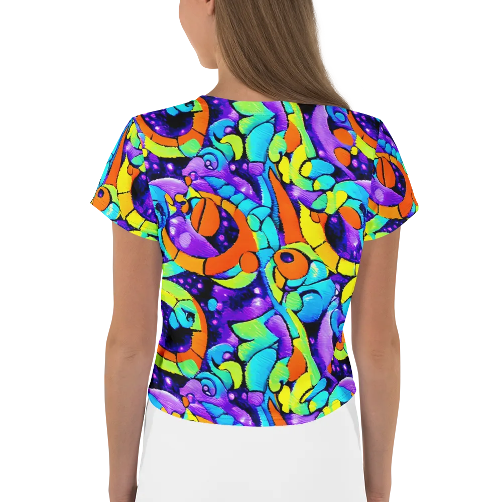 Vivid Collision on Crop Tee — Back