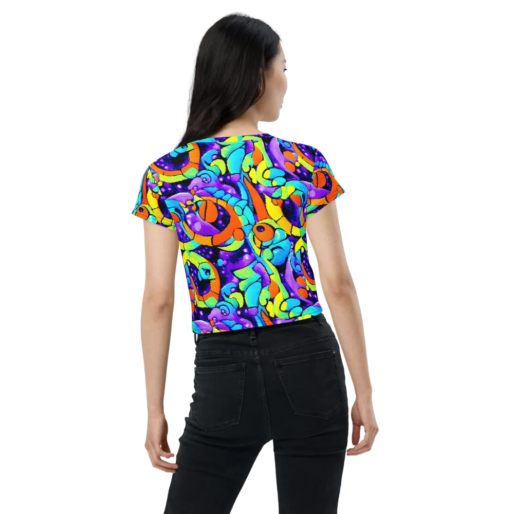 Vivid Collision on Crop Tee — Back