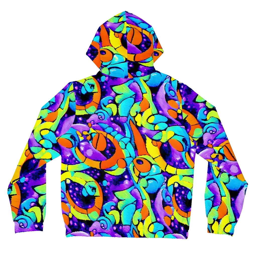 Vivid Collision on Women's Full-Zip Hoodie — Back