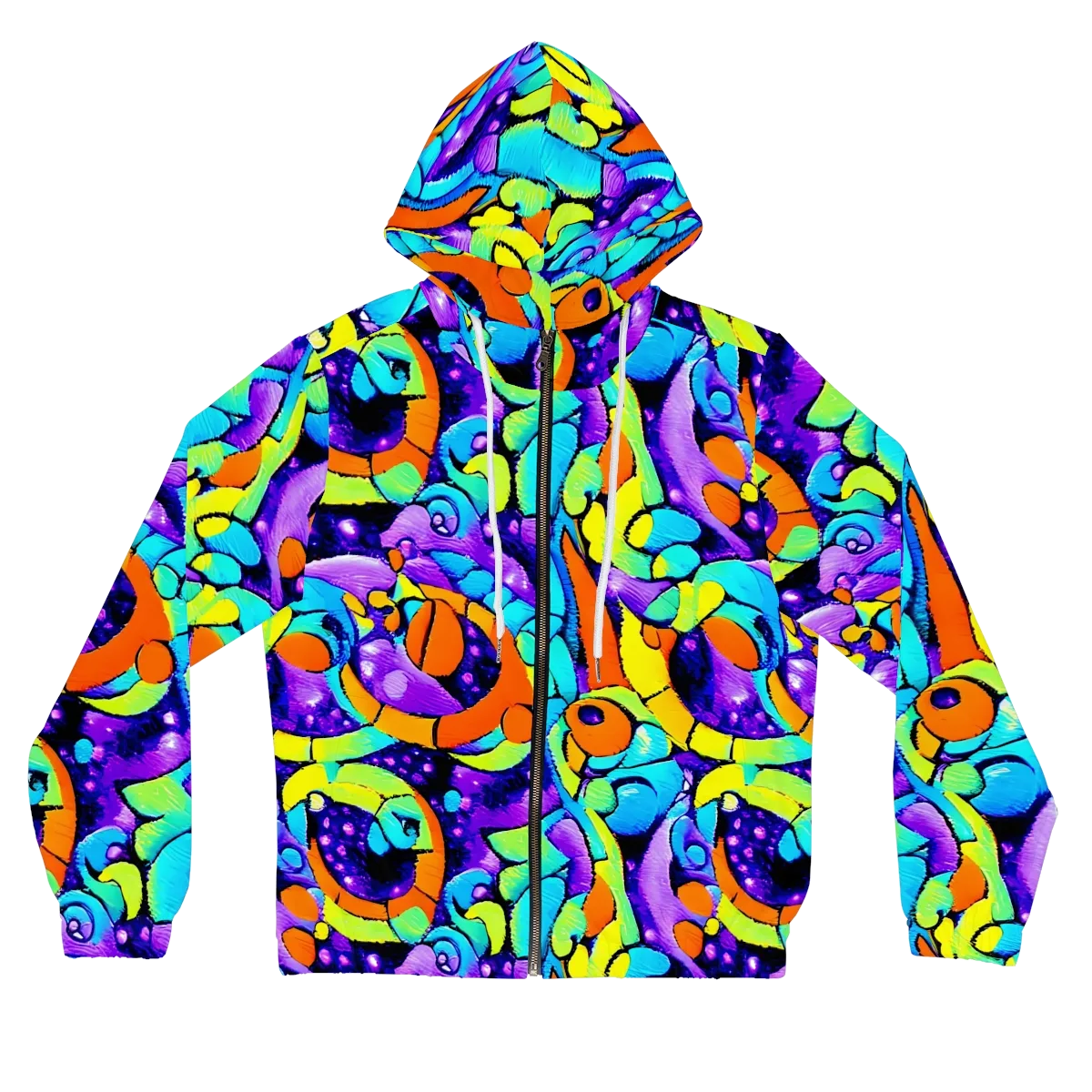 Vivid Collision on Women's Full-Zip Hoodie — Front
