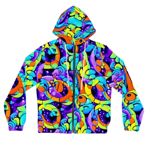 Vivid Collision on a Women's Full-Zip Hoodie