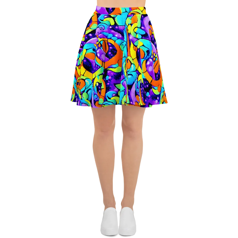Vivid Collision on Skater Skirt — Front