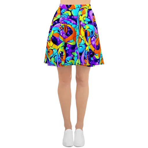 Vivid Collision on a Skater Skirt