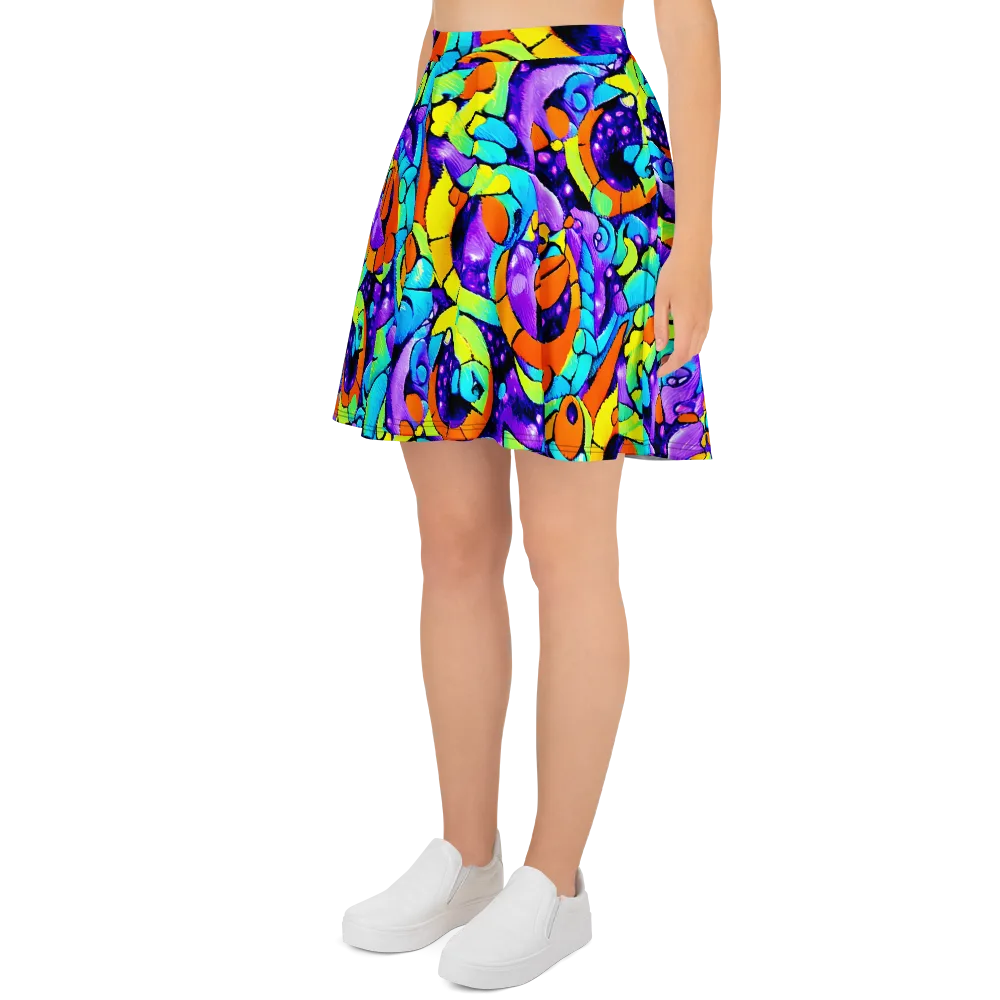 Vivid Collision on Skater Skirt — Left