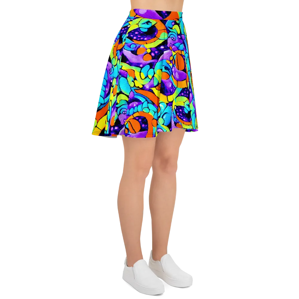 Vivid Collision on Skater Skirt — Right