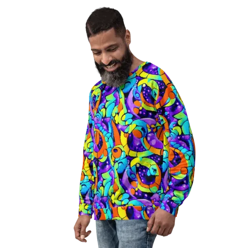 Vivid Collision on a Sweatshirt