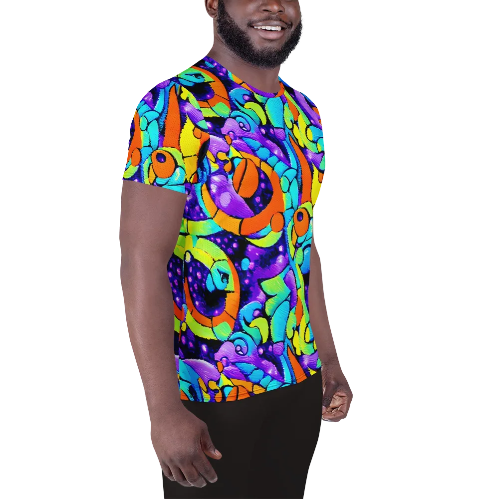 Vivid Collision on Men's Athletic T-Shirt — Right