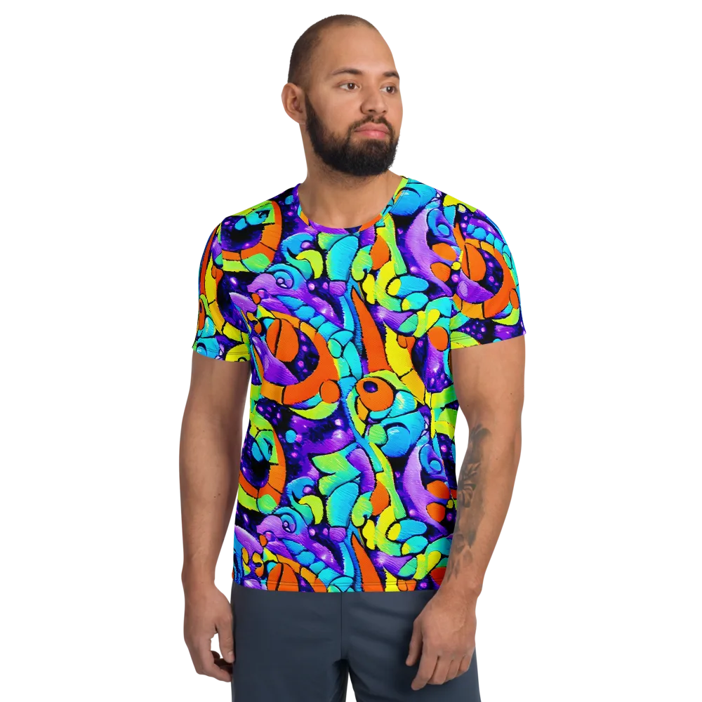 Vivid Collision on Men's Athletic T-Shirt — Front