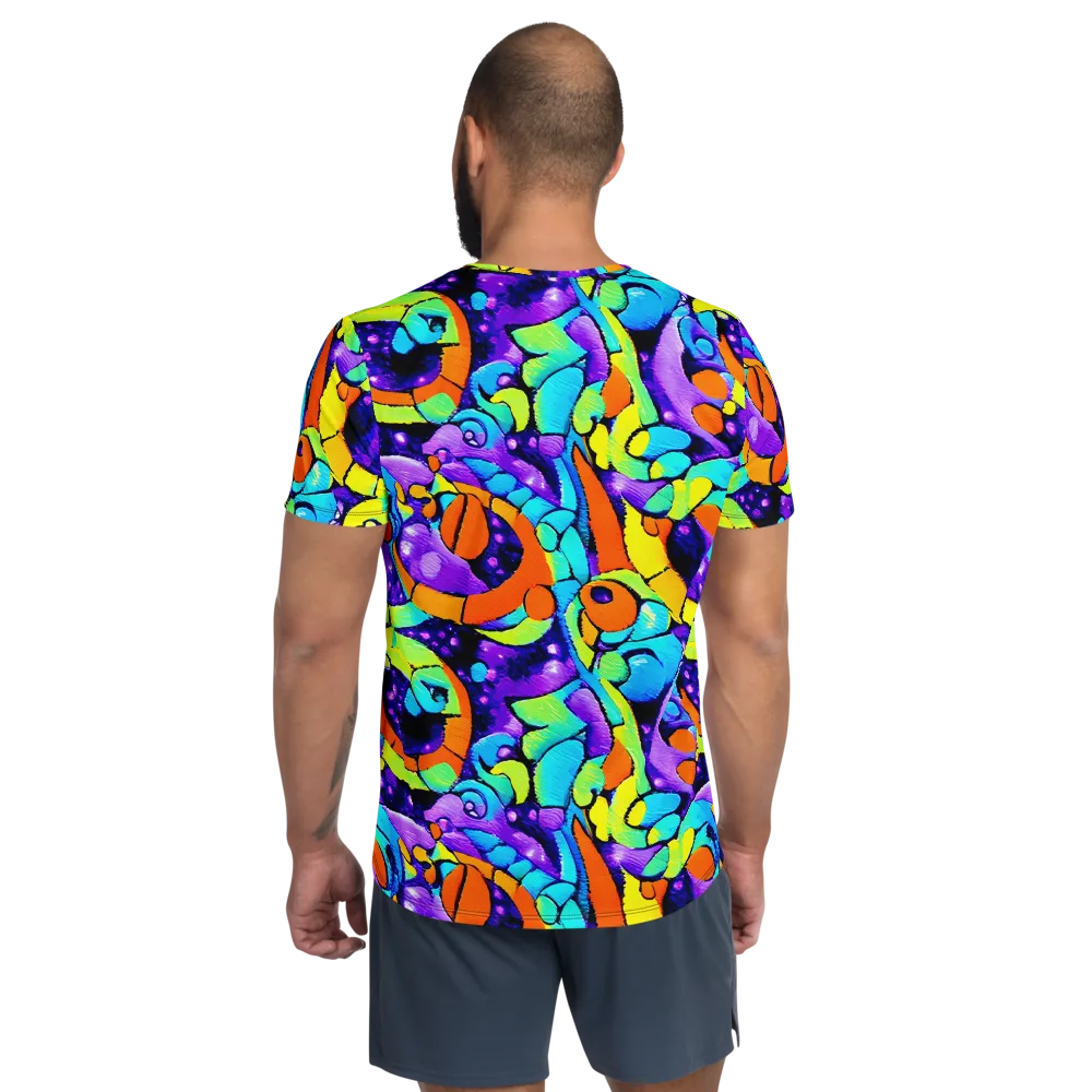 Vivid Collision on Men's Athletic T-Shirt — Back